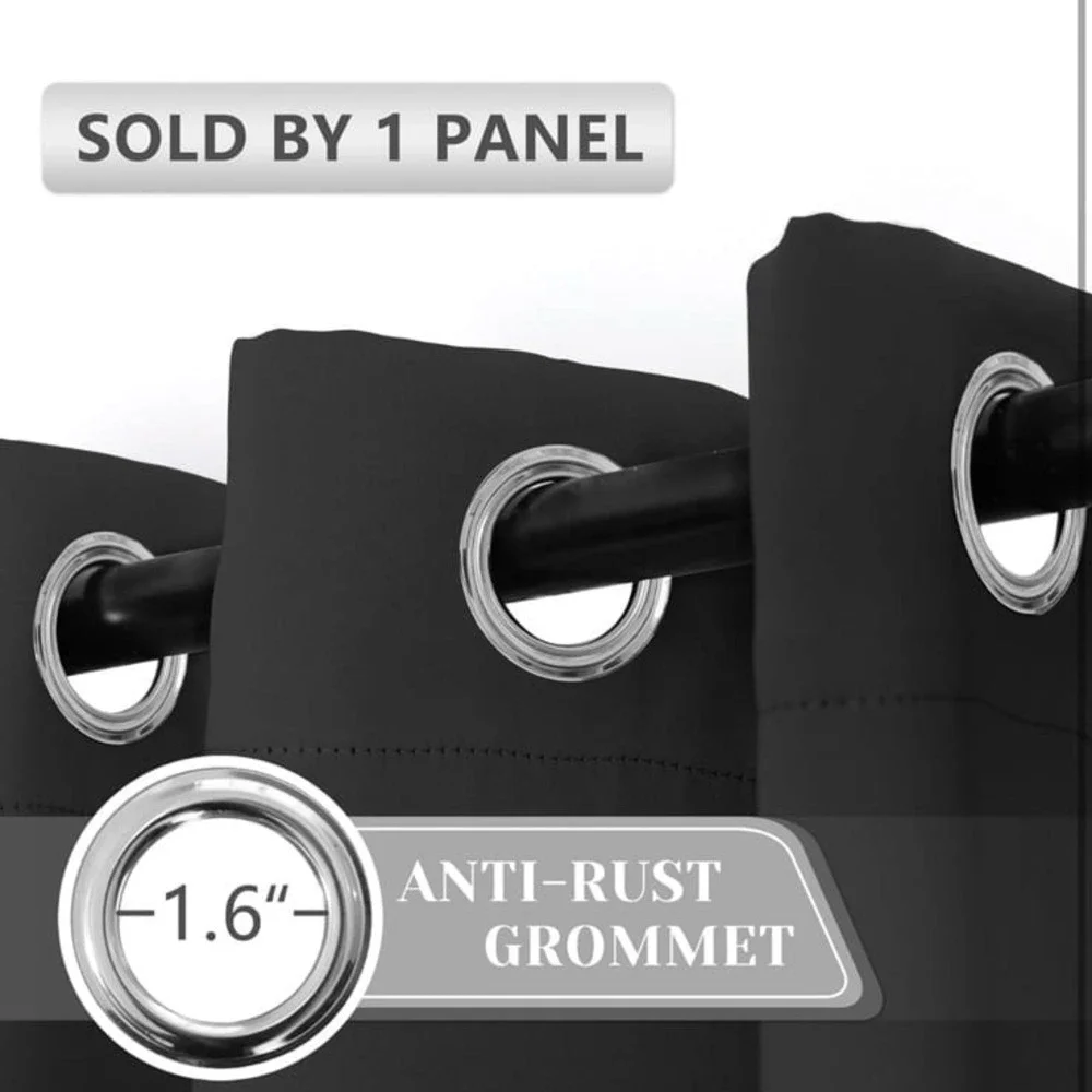 AOSKY Door Curtains for Doorway Privacy, Black Grommet Closet Curtains for Bedro